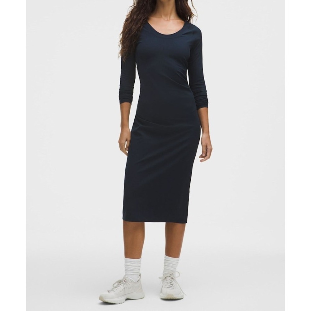 #16 LULULEMON Sz. 0 MSRP: $148 NWT All Aligned Ribbed Long-Sleeve Midi Dress